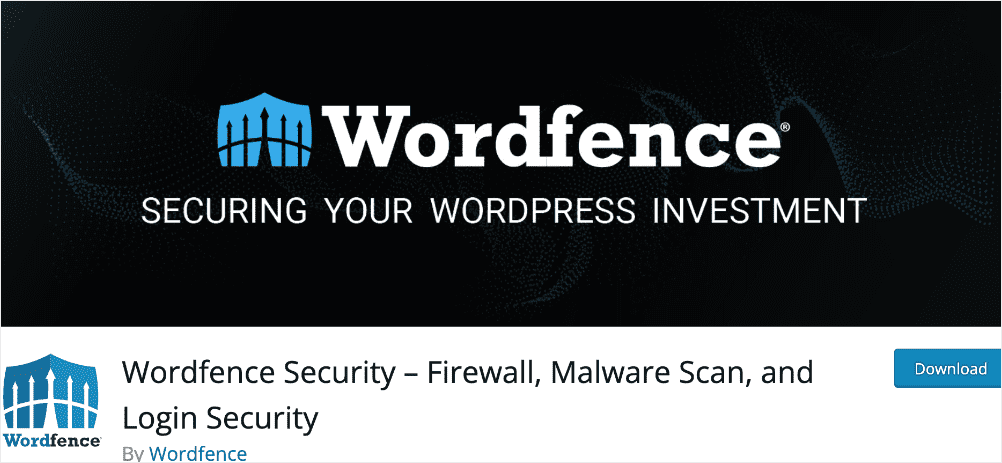 Page d'accueil de Wordfence.