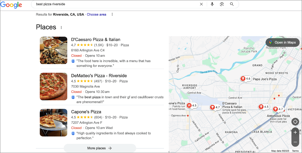 Local SEO in action on SERPs.