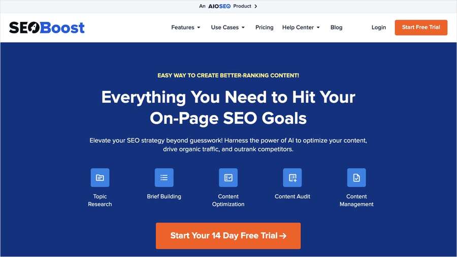 SEOBoost homepage