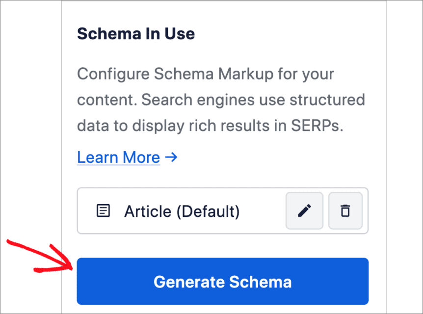 Schaltfläche Schema generieren