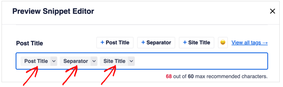 tags de título de post da aioseo