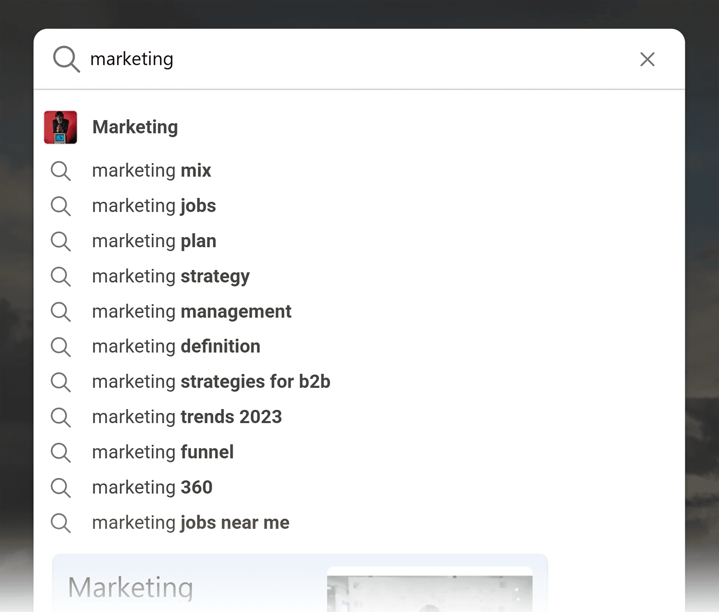 Bing Suggest – Marketing