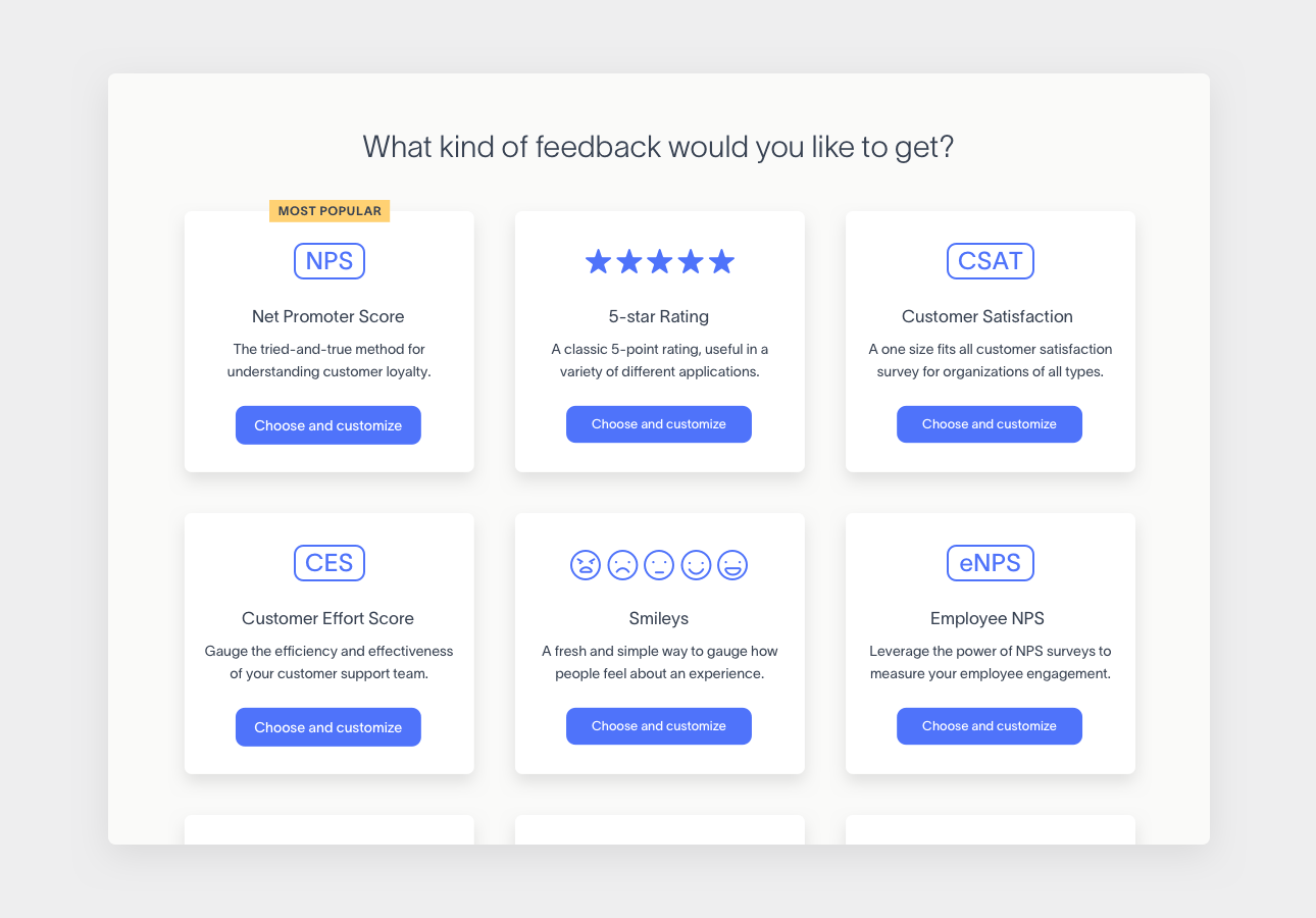 nps, csat, star, and smiley email survey templates