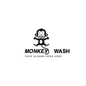 Titlemonkey Wash exhibited on a monkey logo | Logo Maker