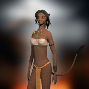 Exotic felinelike woman tribal dress mystical haze | Jungle Queen NFT