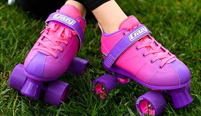 Pink Crazy Skates in grass